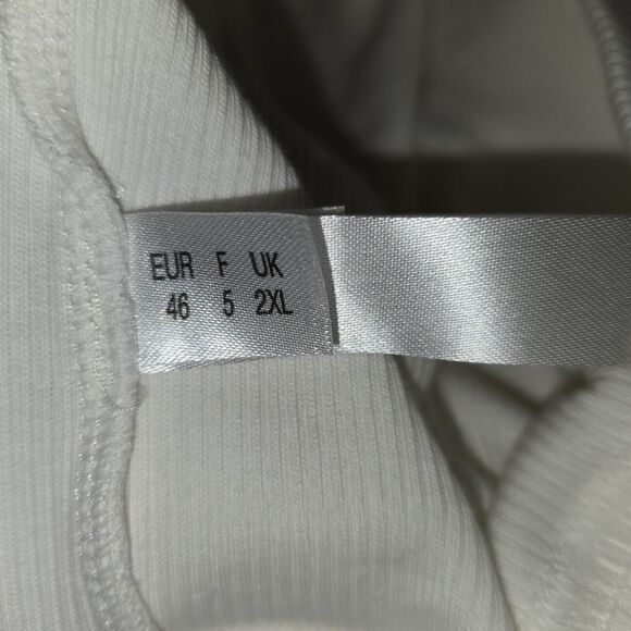 I.D. Sarrieri Womens UK 2XL Hoodie Charlie Cold-shoulder Ribbed Cream Cropped - Picture 11 of 13